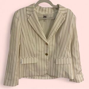 Anne Klein Ivory Striped Blazer